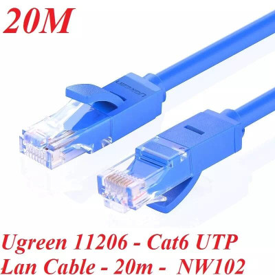 Ugreen UG11206NW102TK 20M Màu xanh Cáp mạng LAN CAT6 UPT - HÀNG CHÍNH HÃNG