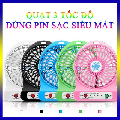 Quạt 3 Tốc Độ Dùng Pin Sạc Siêu Mát Phụ Kiện
