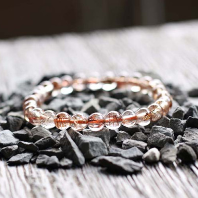 Vòng Thạch Anh Tóc Nâu Đỏ Myanmar 7mm Ngọc Quý Gemstones VT118