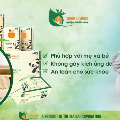 Giấy vệ sinh đa năng có lõi WOOD BAMBOO 3 lớp (1 lốc lẻ) 