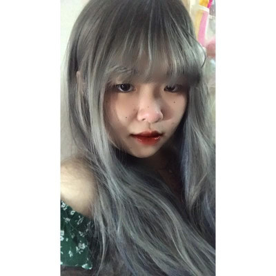 tóc giả xám linefreeship 50któc giả line xanh cao câp-tặng lưới chùm tóc