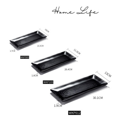 ĐĨA WKP085 WKP105 WKP012 | ĐĨA MELAMINE ĐEN NHÁM CHỮ NHẬT