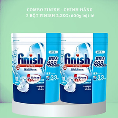 2 Can Bột rửa bát finish 2,5kg dùng cho máy rửa bát (2.5x2=5kg)