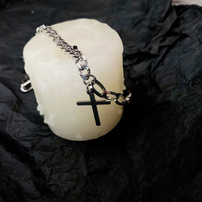 Vòng cổ nam nữ chữ thập mix 2 loại chain