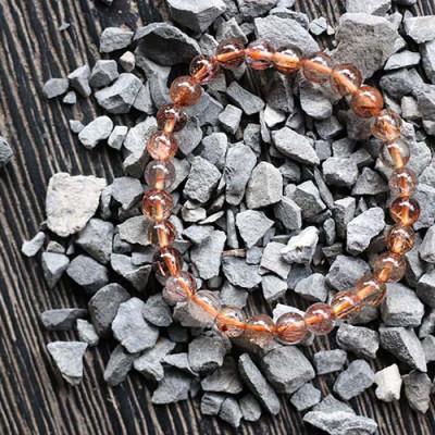 Vòng Thạch Anh Tóc Nâu Đỏ Myanmar 7mm Ngọc Quý Gemstones VT118