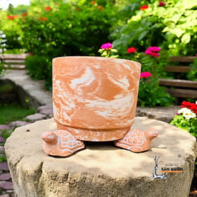 Bộ 3 Viên Kê Chậu Pot Feet Gốm Đất Nung Hình Rùa