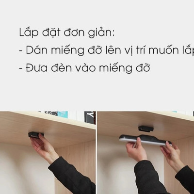 Đèn Dán Tường Tủ, Bàn Trang Điểm, Đèn Bàn Học, Tủ Sách, Phòng Ngủ, Cầu Thang - Cảm Ứng Chạm, Sạc tích điện 2500mAh