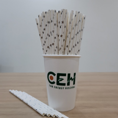Túi 500 ống hút giấy 6x197mm hình ngôi sao dành cho cà phê, nước ngọt