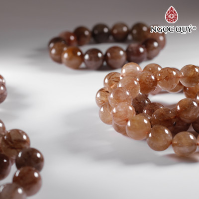 Vòng tay đá thạch anh tóc đỏ mệnh hỏa, thổ - Ngọc Quý Gemstones