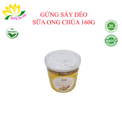 GỪNG SẤY DẺO SỮA ONG CHÚA HŨ 160G - HƯƠNG SEN VIỆT
