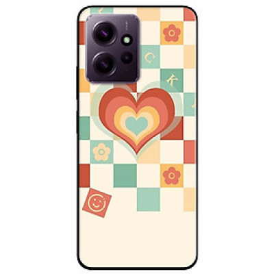 Ốp lưng dành cho Redmi Note 12 - Redmi Note 12 Pro - Redmi Note 12 Pro 5G - Tim Ô Vuông Nhiều Màu - Hàng Chính Hãng