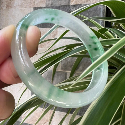 Vòng Tay Nữ Bản Hẹ Đá Mã Não DuLong Trắng Trong Xanh Rong Biển Nhẹ Bóng Đẹp Ni 54mm Cao 12mm Dầy 7mm Món quà tặng Nữ 50kg - 55kg đeo tay xinh rẻ đẹp ý nghĩa ạ