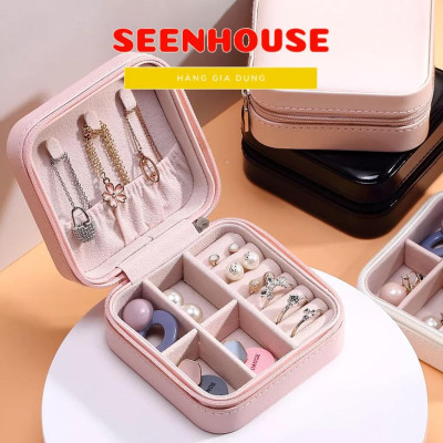 Hộp đựng trang sức mini bằng vải cao cấp