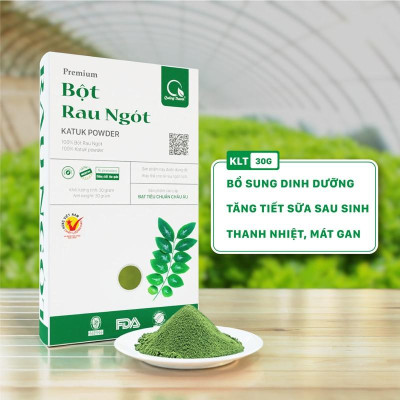 [CHÍNH HÃNG] Bột Rau Ngót Sấy Lạnh Nguyên Chất  - Tốt cho sức khỏe, bổ dưỡng, thanh nhiệt đào thải độc tố - Hộp 30g