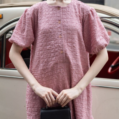 Đầm cotton hồng NGADO , đầm nữ , Đầm babydoll , Đầm xòe , Đầm thiết kế