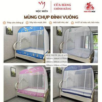 Màn Chụp Đỉnh Vuông Cao Cấp Mộc Miên ( Hình thật )