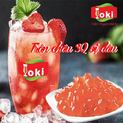Combo Trân châu 3Q vị dâu Yoki & Trân châu 3Q vị Matcha Yoki·