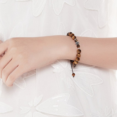 Vòng Đá Mắt Hổ Phối Charm Ngọc Quý Gemstones VT25