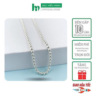 Dây Chuyền  Vòng Cổ Bạc Ta Nguyên Chất S99  Bi Trơn Bền Đẹp Không Xi Mạ Bạc Hiểu Minh DTE060