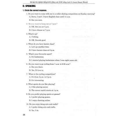 Sách - Bài Tập Trắc Nghiệm Tiếng Anh 8 - Có Đáp Án - Bám Sát SGK Cánh Diều - Hồng Ân