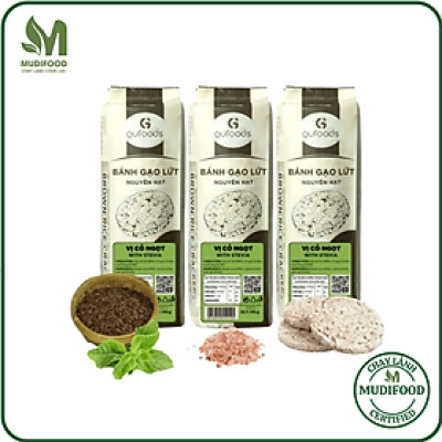 [Vị Cỏ Ngọt] - Bánh Gạo Lứt Ăn Kiêng GUfoods 170g - Tập Gym, Giảm Cân, Thực Dưỡng, Eat Clean, Ăn Vặt Healthy, Không Chiên Dầu