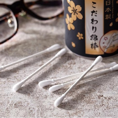 Combo 01 Hộp tăm bông lấy ráy tai Seiwa Pro 180P + 01 Set 02 khăn cuộn cotton loại nhỏ (Giao màu ngẫu nhiên) - Nội địa Nhật Bản 