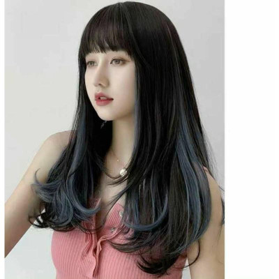 tóc giả nữ móc light xanh cao cấp