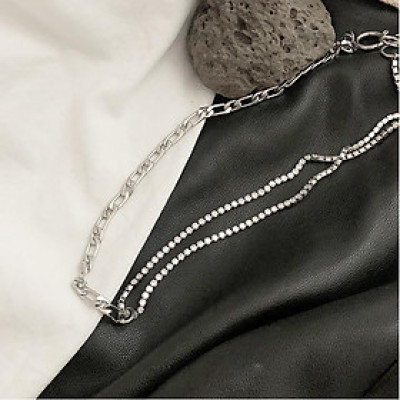 Vòng cổ nữ thời trang chuỗi đá và titan ấn tượng