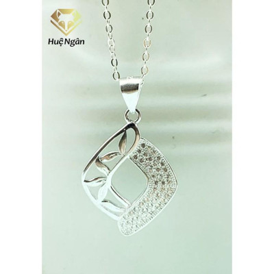 Dây chuyền bạc Ý 925 Huệ Ngân -Hình OVAN Lá xinh D1919