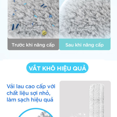 Bông Lau Thay Thế MyJae Đài Loan Sợi Fiber Cho Cây Lau Nhà Tự Vắt Kháng Khuẩn Và Cây Lau Nhà Phun Sương 33.5cm x 10.5cm