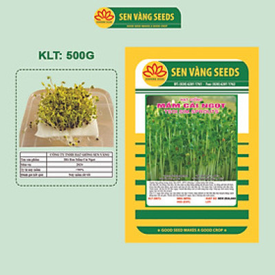Hạt Giống Rau Mầm Cải Ngọt - Hạt nhập khẩu New Zealand, nảy mầm đều, mau thu hoạch - HẠT GIỐNG SEN VÀNG
