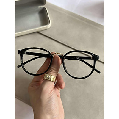 Gọng Kính, Kính Mắt Thời Trang Mắt Tròn Gọng Nhựa Dẻo Màu Đen