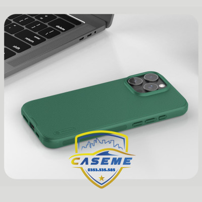 Ốp Lưng Dành Cho iPhone 16 Pro Max Nillkin Dạng Sần Viền Silicon - Hàng Chính Hãng