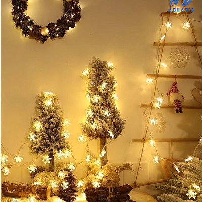 Dây Đèn LED Hoa Tuyết Trang Trí 3m 16 Bông Tuyết Cắm Điện