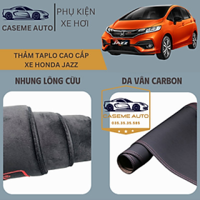 [HONDA JAZZ] Thảm Taplo 3 Lớp Dành Cho Xe HONDA JAZZ, Nhung Lông Cừu Và Da Vân Carbon Cao Cấp - Hàng Chính Hãng