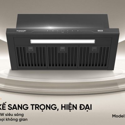 Máy hút mùi âm tủ Sunhouse SHB72035, Công suất 220W, Công suất hút 750m3/h,Công nghệ Ultra-Quiet độ ồn thấp, Điều khiển cảm biến thông minh, Chế độ Booster hút cực mạnh, Bảo hành 36 tháng tại nhà - Hàng chính hãng