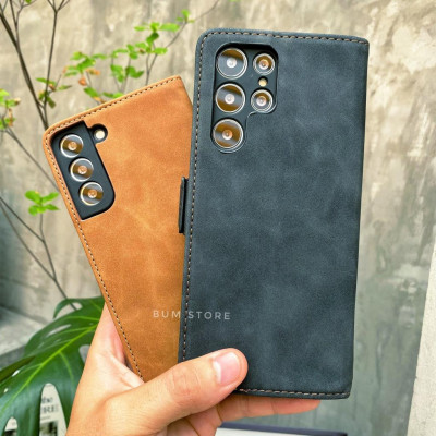 Bao Da Gập Cho Samsung S25 Ultra / S24 Ultra / S23 Ultra / S23 Plus / S21 FE / S21 5G Nắp Gập Có Bảo Vệ Camera