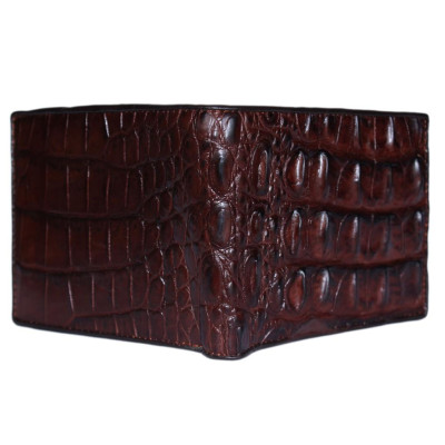 HC2243 - Bóp nam Huy Hoàng da cá sấu gai lưng màu nâu đất