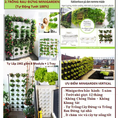 08 Chậu trồng rau thông minh Không thay đất Vertical (màu trắng) nhập khẩu Bồ Đào Nha kèm bộ tưới nhỏ giọt và bón phân Bán tự động (khu vực Không có vòi cấp)