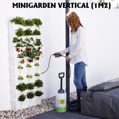 08 Chậu trồng rau thông minh Không thay đất Vertical (màu trắng) nhập khẩu Bồ Đào Nha kèm bộ tưới nhỏ giọt và bón phân Bán tự động (khu vực Không có vòi cấp)