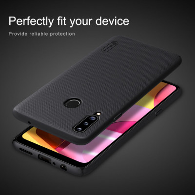 Ốp Lưng Sần chống sốc cho Samsung Galaxy A20s hiệu Nillkin Super Frosted Shield (Đính kèm giá đỡ hoặc miếng dán từ tính) - Hàng Chính Hãng