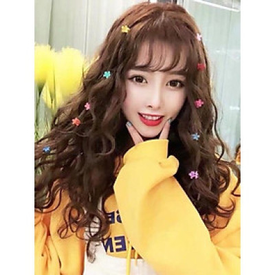 Tóc giả nữ️ tóc nguyên đầu xù sóng lửng - Tặng lưới chùm tóc