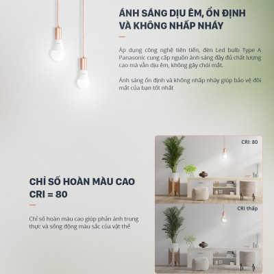 Đèn LED Bulb Panasonic A Type Công suất 6W/9W/11W/15W ánh sáng Trắng, ánh sáng Vàng