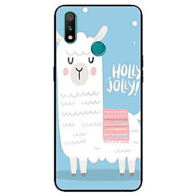 Ốp Lưng in cho Realme 3 Mẫu Cừu Nền Xanh - Hàng Chính Hãng