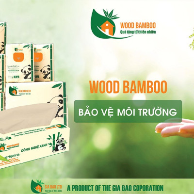Giấy vệ sinh đa năng có lõi WOOD BAMBOO 3 lớp (1 lốc lẻ) 