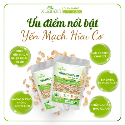 Combo 11 Túi Yến Mạch Hữu Cơ Xuân An [ko đường] Túi 400G(Tặng Kèm 11 Túi Yến Mạch 150G)