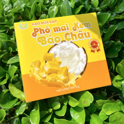 Combo 5 hộp Kẹo dừa sáp VICOSAP vị phô mai kem kẹo mềm dẻo ít đường đặc sản Trà Vinh