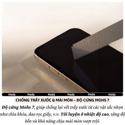 Kính cường lực màn hình cao cấp cho iPhone 16 Pro Max/ iP 16 Pro hiệu HODA 3D Full Glue DLC siêu cứng Mohs cấp 7 Diamond Like Carbon - Nano Chống Bẩn, Trong Suốt Crystal Clear, Tăng Cường Gấp Đôi, Bảo Vệ Loa, Độ Truyền Sáng 80% - Hàng nhập khẩu