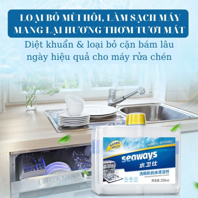 Chai nước vệ sinh máy rửa chén Seaways - 250ml