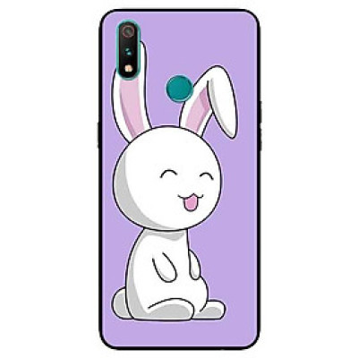 Ốp Lưng in cho Realme 3 Pro Mẫu Thỏ Nền Tím - Hàng Chính Hãng